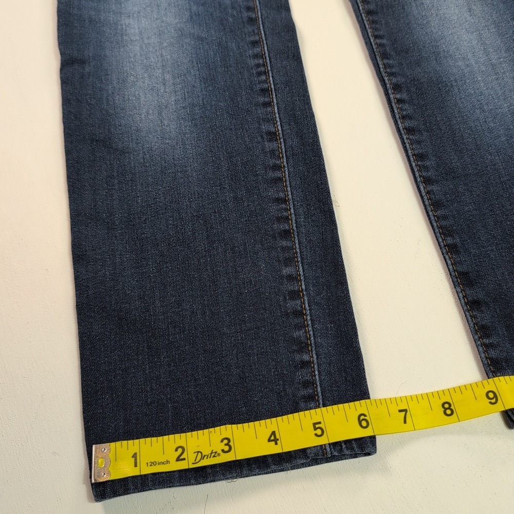 Rock & Republic Berlin Dark Wash Straight Leg Jeans Gold Logo Pockets Size 6 - Picture 4 of 13